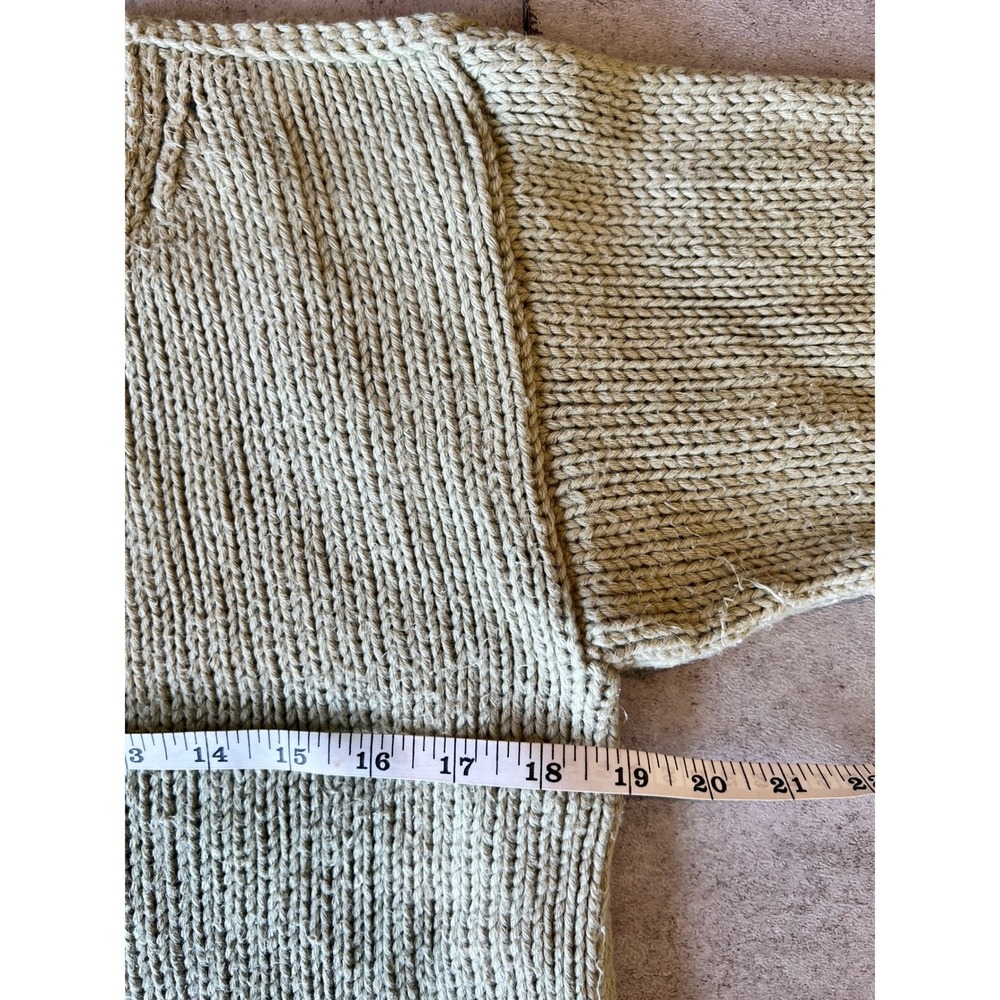 Caravan Sage Green 100% Cotton Chunky Knit Button Front Cardigan Sweater XS/S - Picture 5 of 7